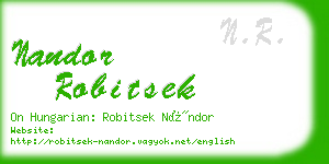 nandor robitsek business card